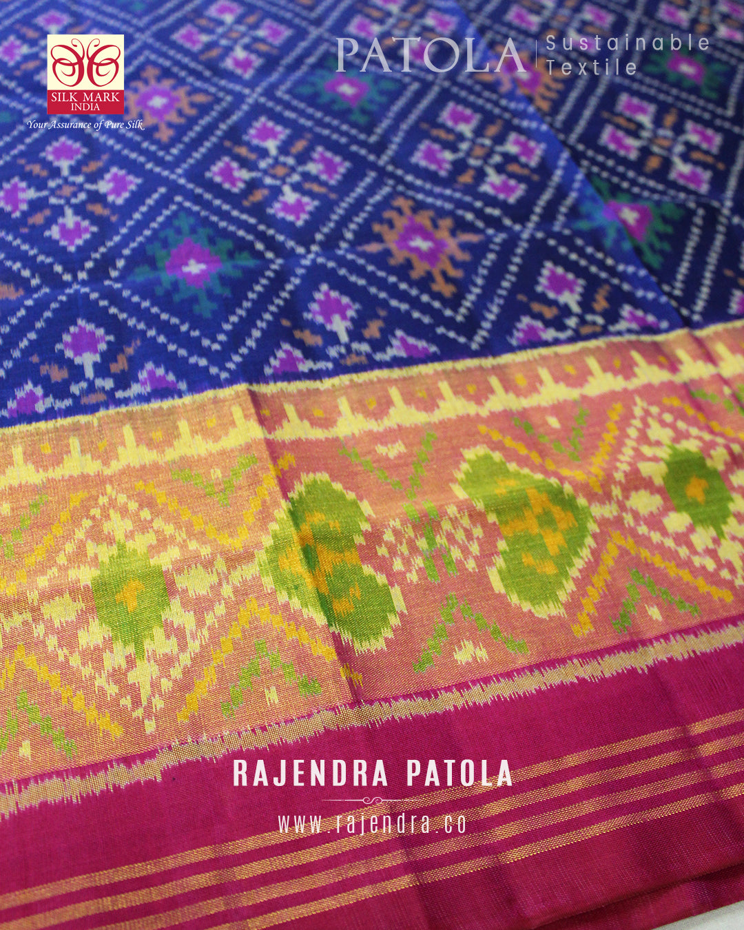 Traditional Panchanda Bhat Single Ikat Rajkot Patola Saree
