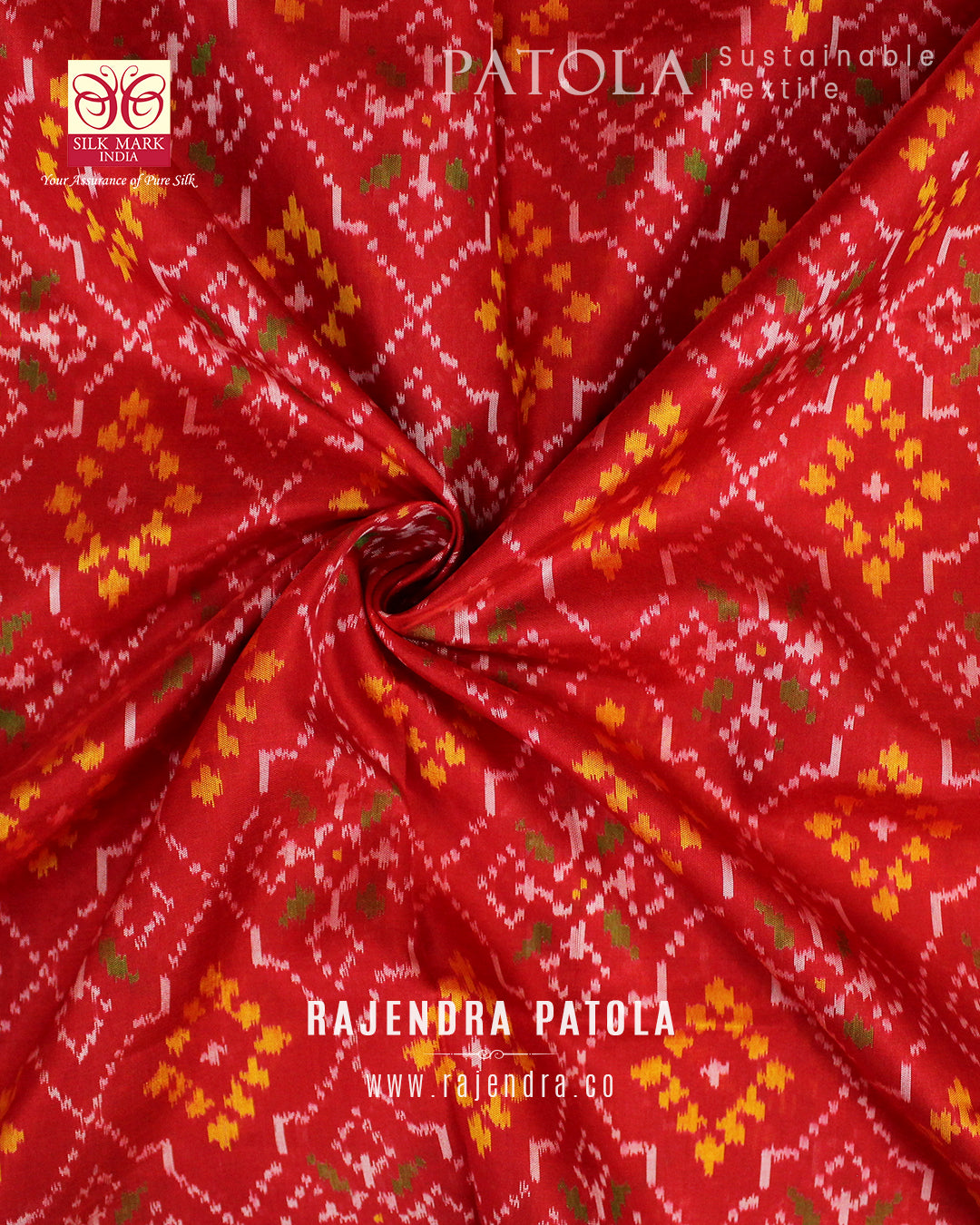 Traditional Chanda Bhat Single Ikat Rajkot Patola Saree
