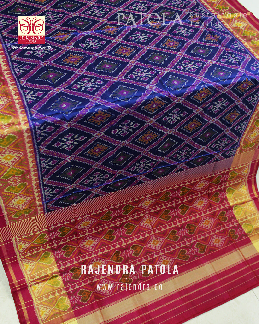 Traditional Chandabhat Single Ikat Rajkot Patola Saree