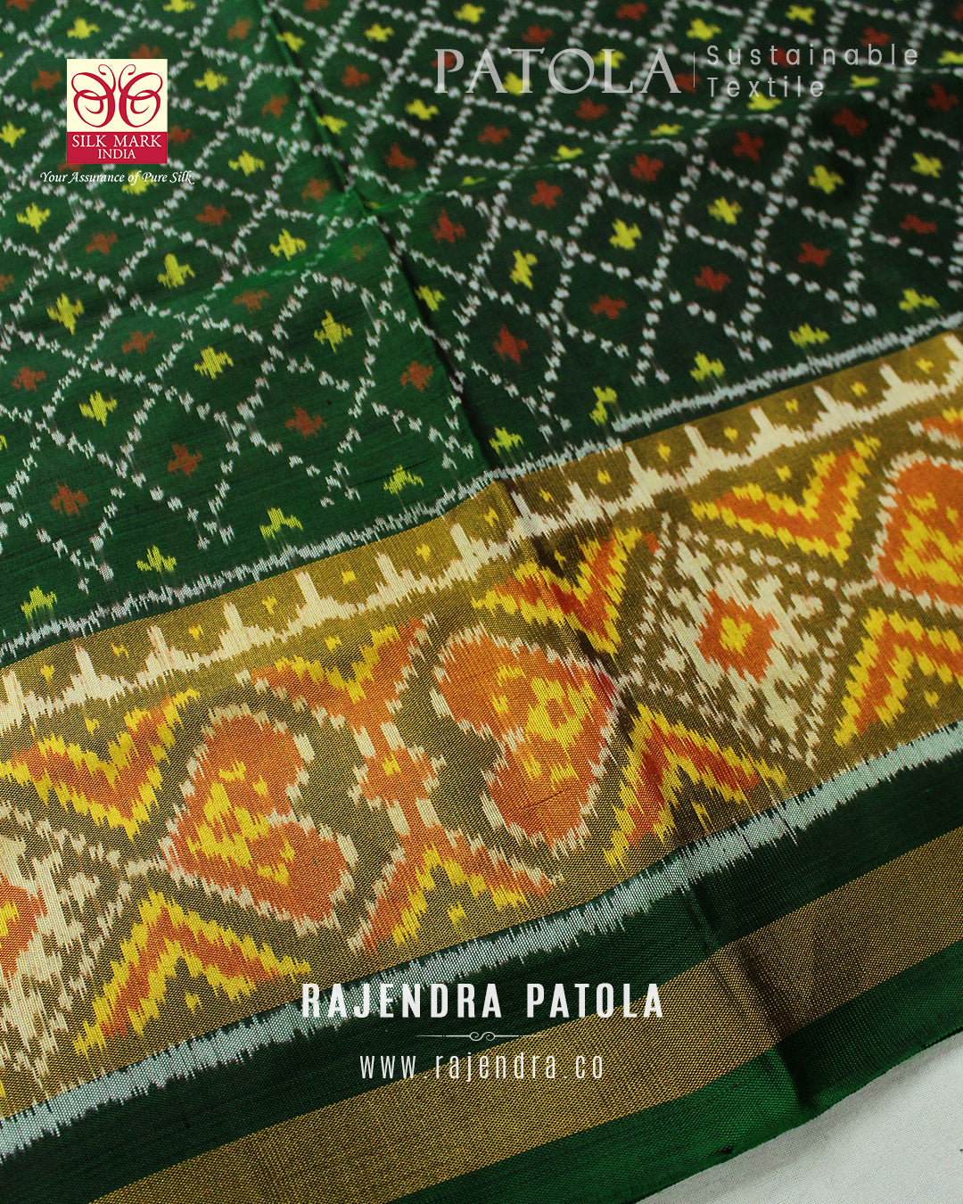 Traditional Sankli Bhat Single Ikat Rajkot Patola Saree