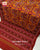 Exclusive Elephant Motif Orange Semi Double Weave Rajkot Patola Saree