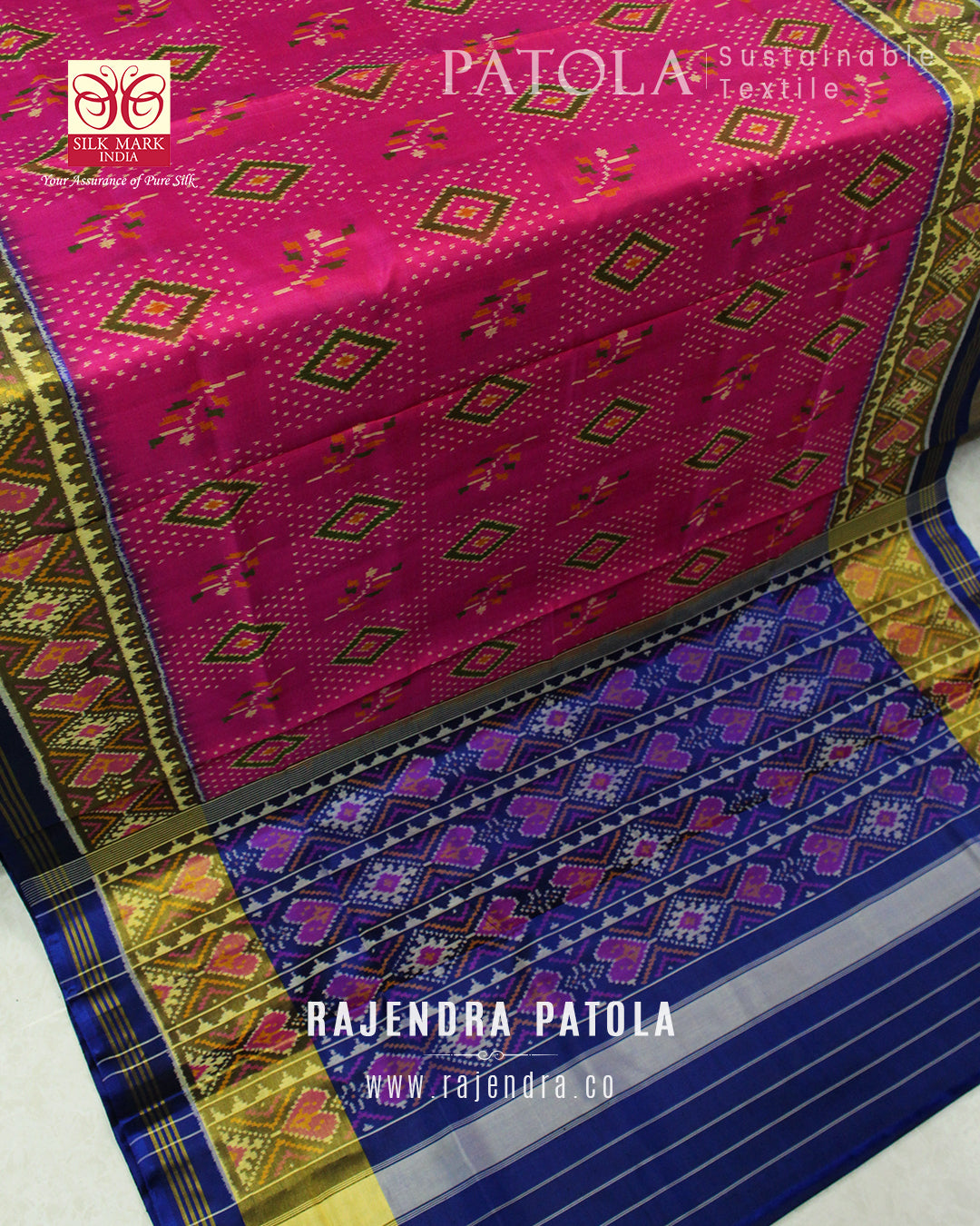 Exclusive Flowers Bhat Single Ikat Rajkot Patola Saree