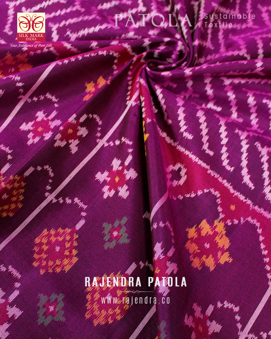Exclusive Laheriya Skirt Border Semi Double Weave Rajkot Patola Saree