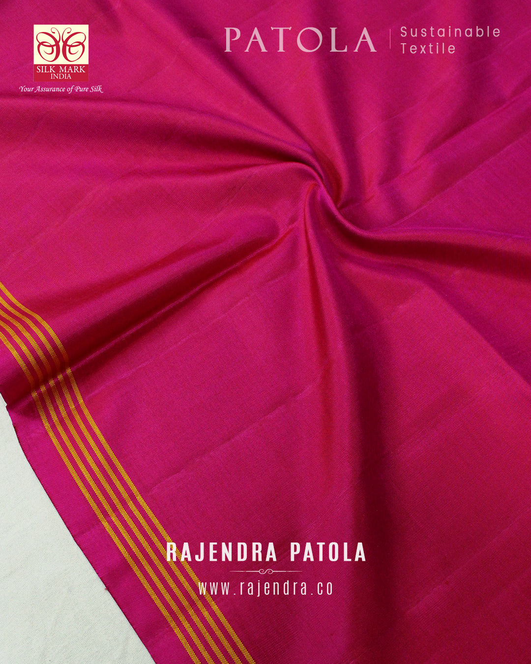 Exclusive Laheriya Skirt Border Semi Double Weave Rajkot Patola Saree