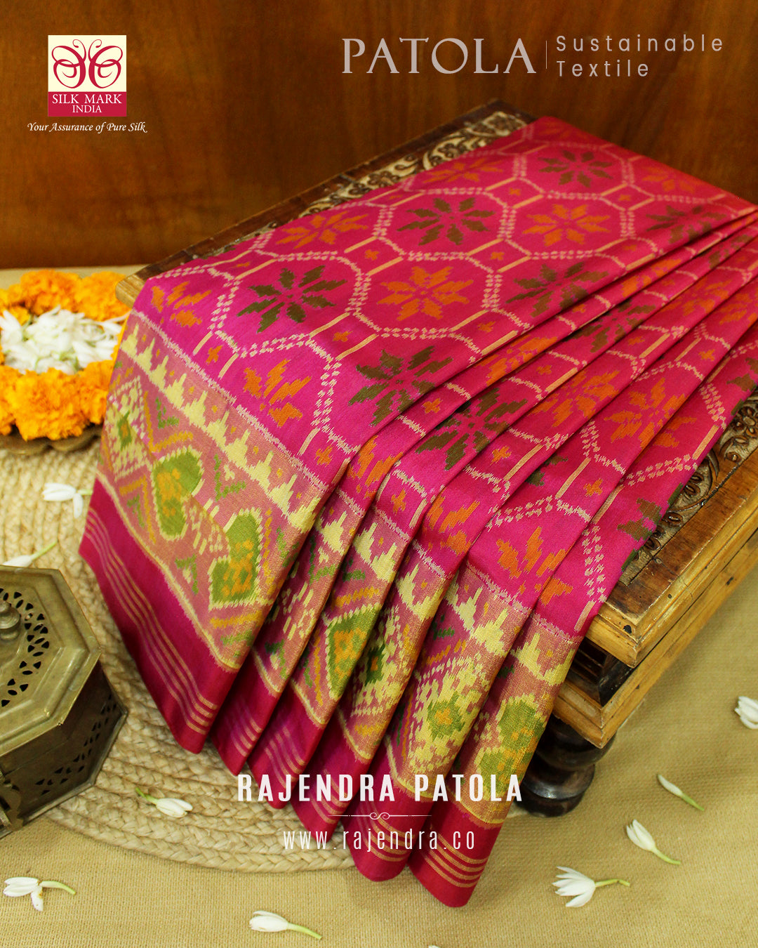 Purple Color Raj Patola Silk Gujarati Traditional Saree With Contrast –  BEST SAREE