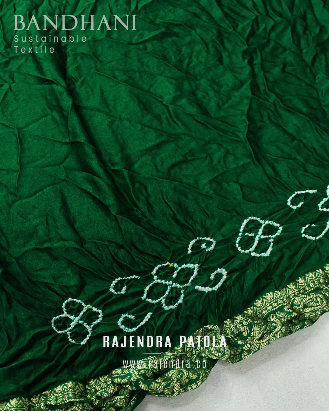 Traditional Nakshi Border Pure Gaji Silk Bandhani Saree