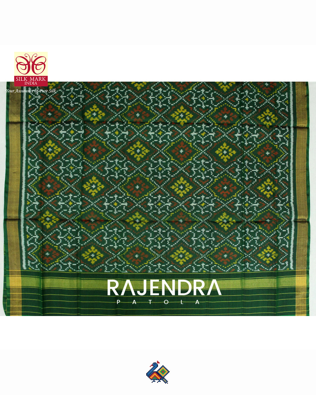 Traditional Panchanda Design Green Rajkot Patola Dupatta