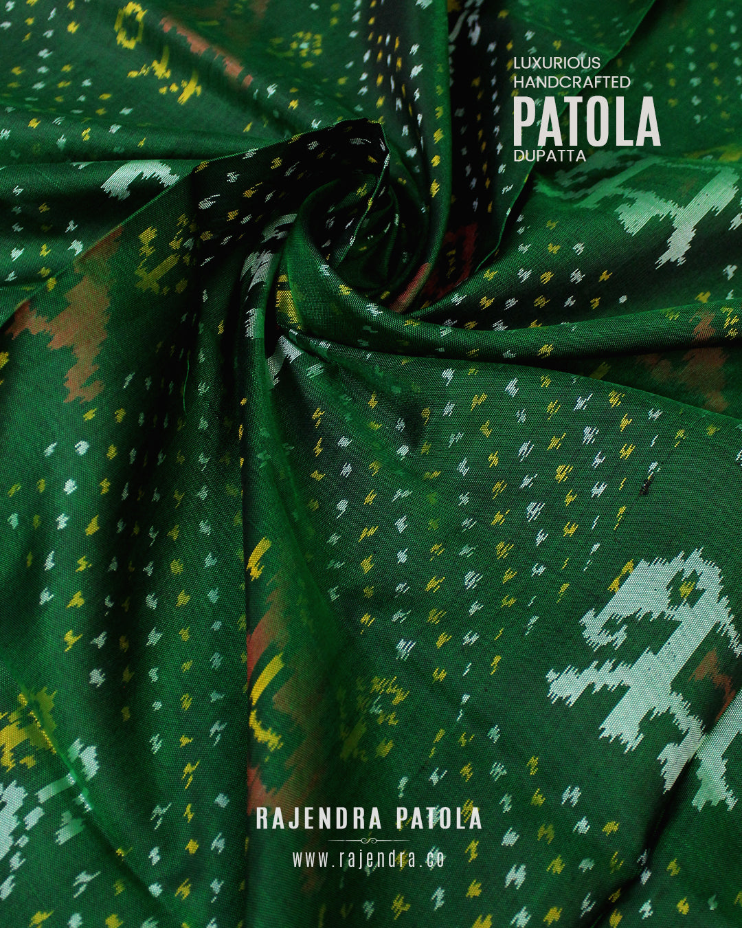 Traditional Hathi Chanda Design Single Ikat Rajkot Patola Dupatta
