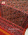 Traditional Hathi Popat Bhat 6 Figure Single Ikat Rajkot Patola Saree