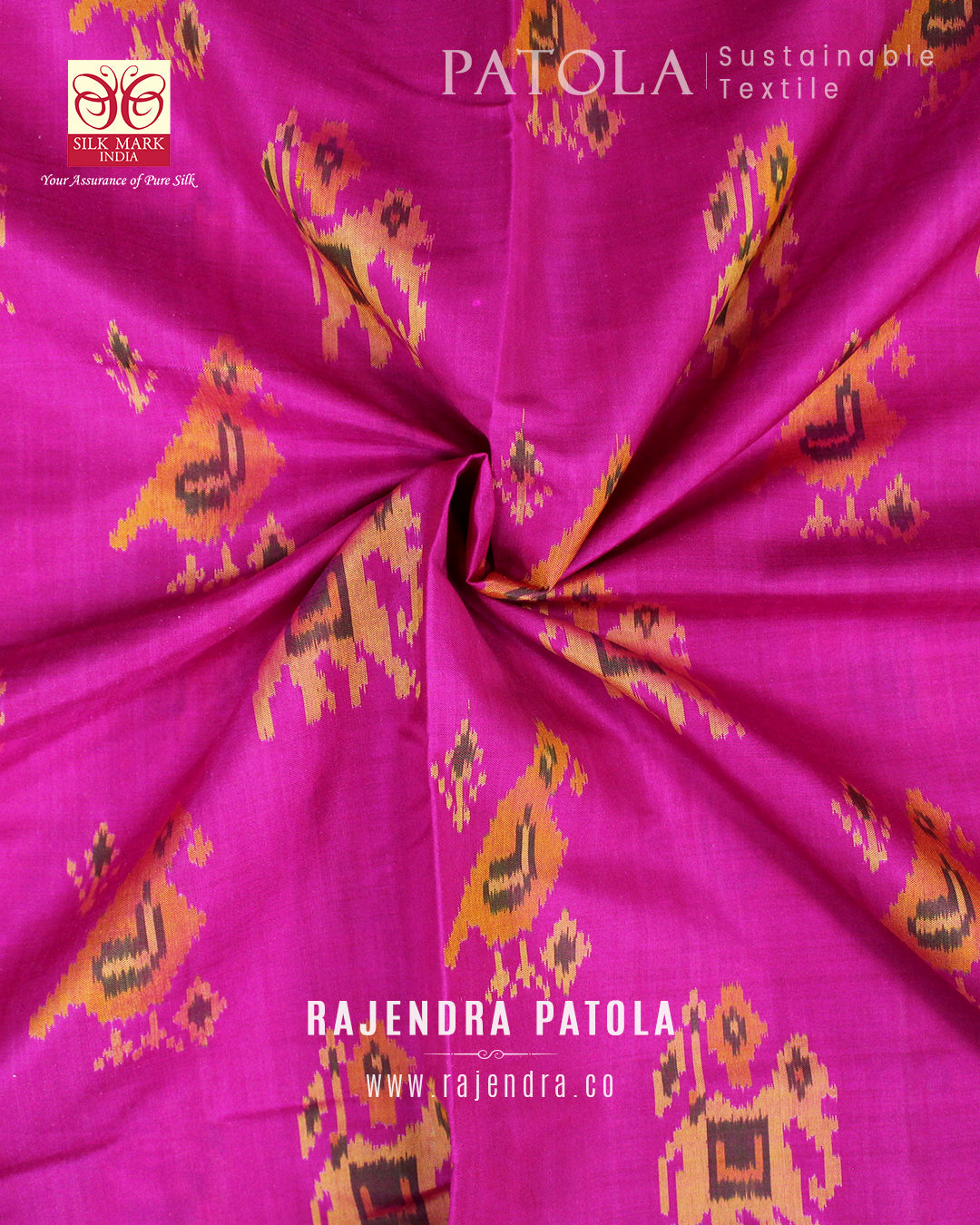 Traditional Hathi Popat Single Ikat Rajkot Patola Saree