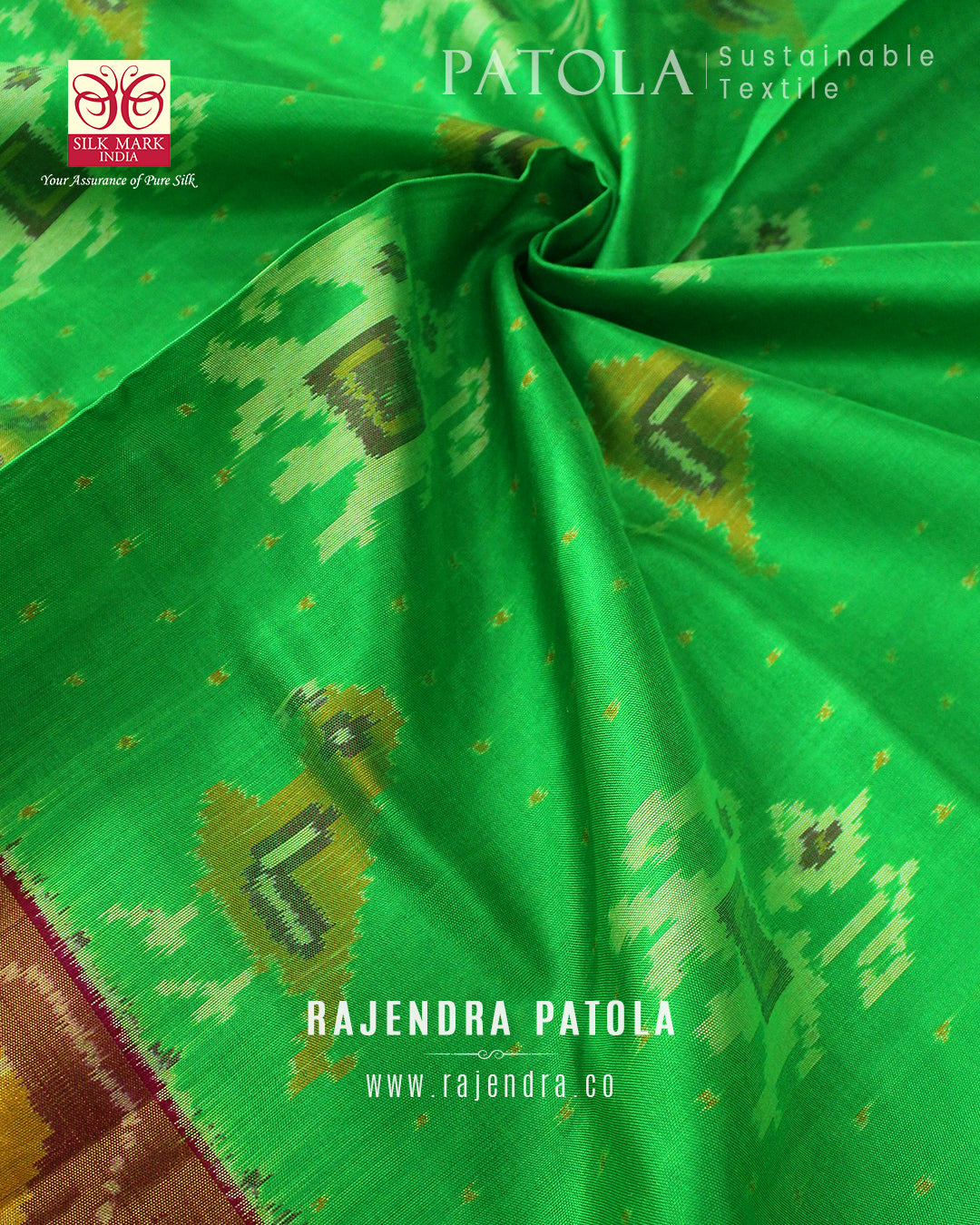 Traditional Hathi Popat Bandhani Bhat Single Ikat Rajkot Patola Saree