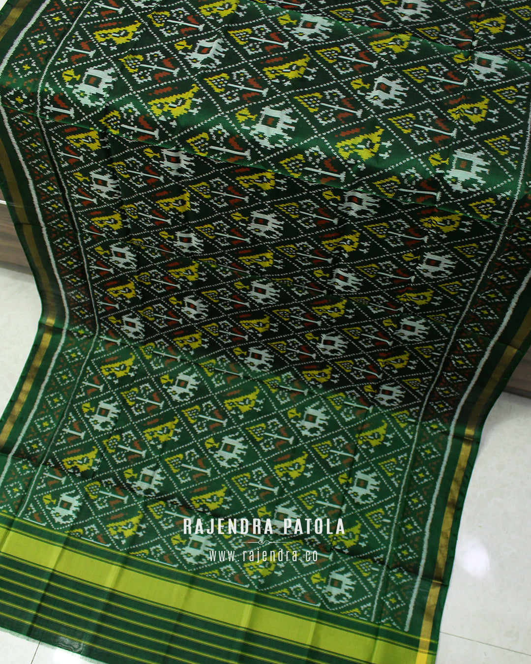 Traditional Hathi Popat Bhat Rajkot Patola Dupatta