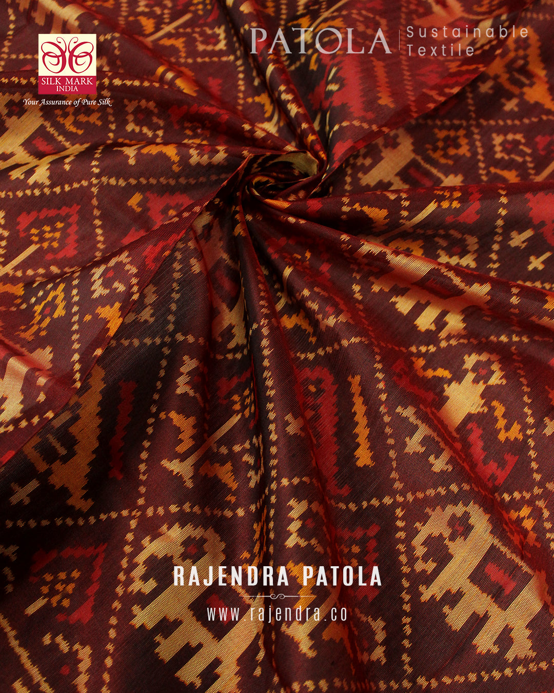 Traditional Hathi Popat Single Ikat Rajkot Patola Dupatta