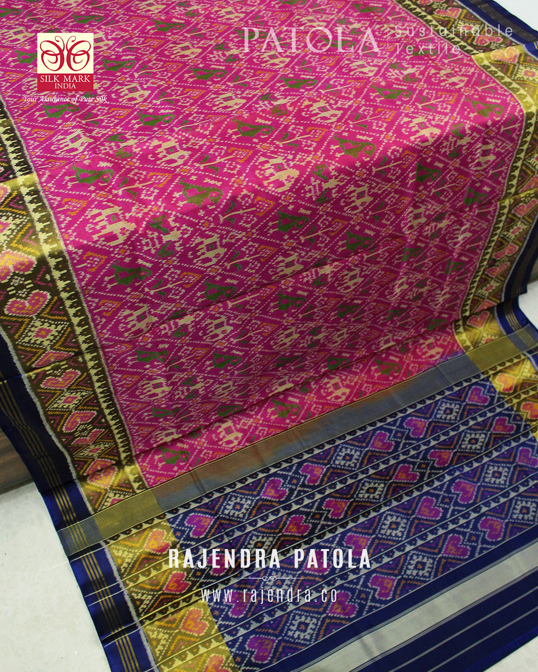 Traditional Hathi Popat Single Ikat Rajkot Patola Saree