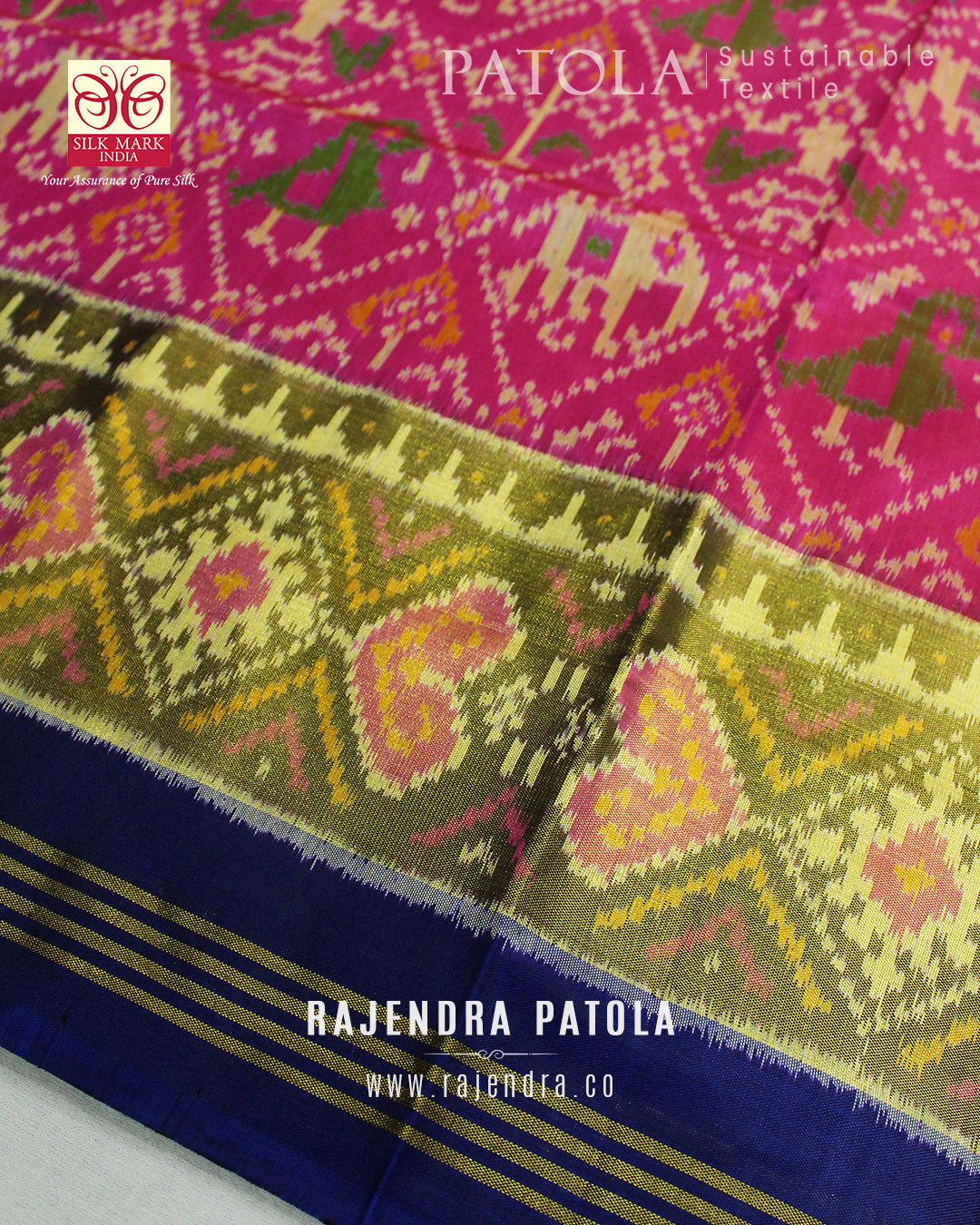 Traditional Hathi Popat Single Ikat Rajkot Patola Saree