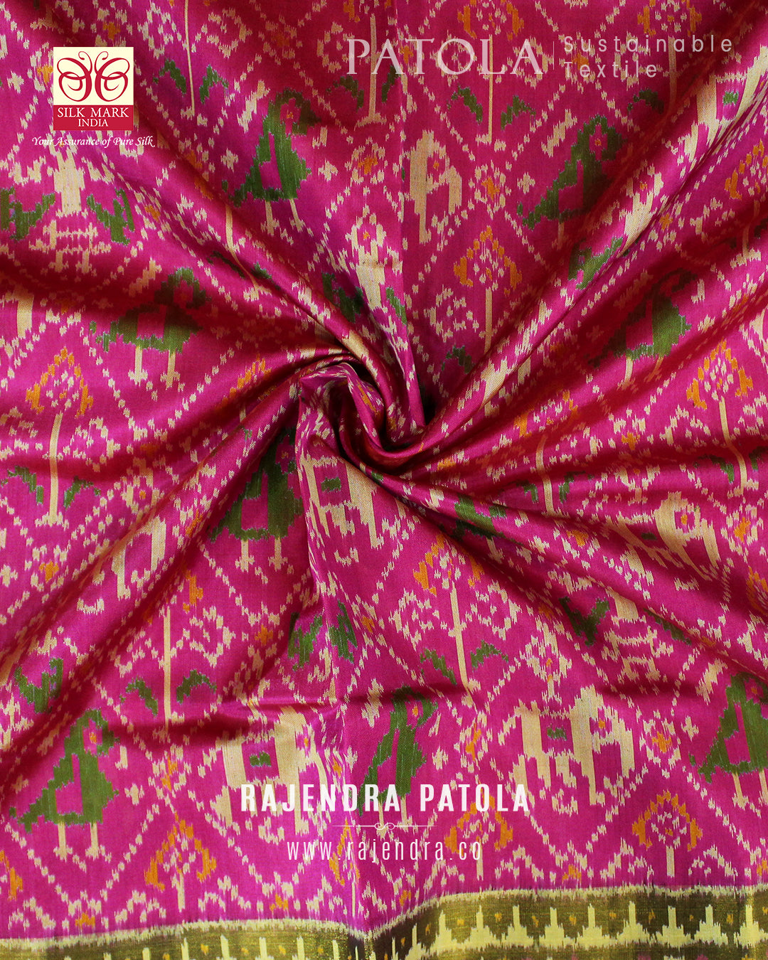 Traditional Hathi Popat Single Ikat Rajkot Patola Saree