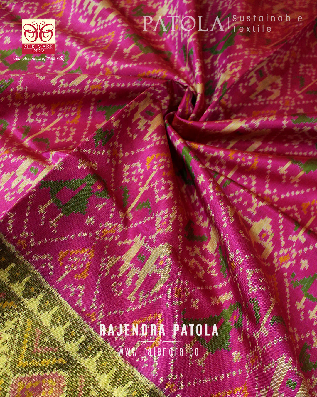 Traditional Hathi Popat Single Ikat Rajkot Patola Saree