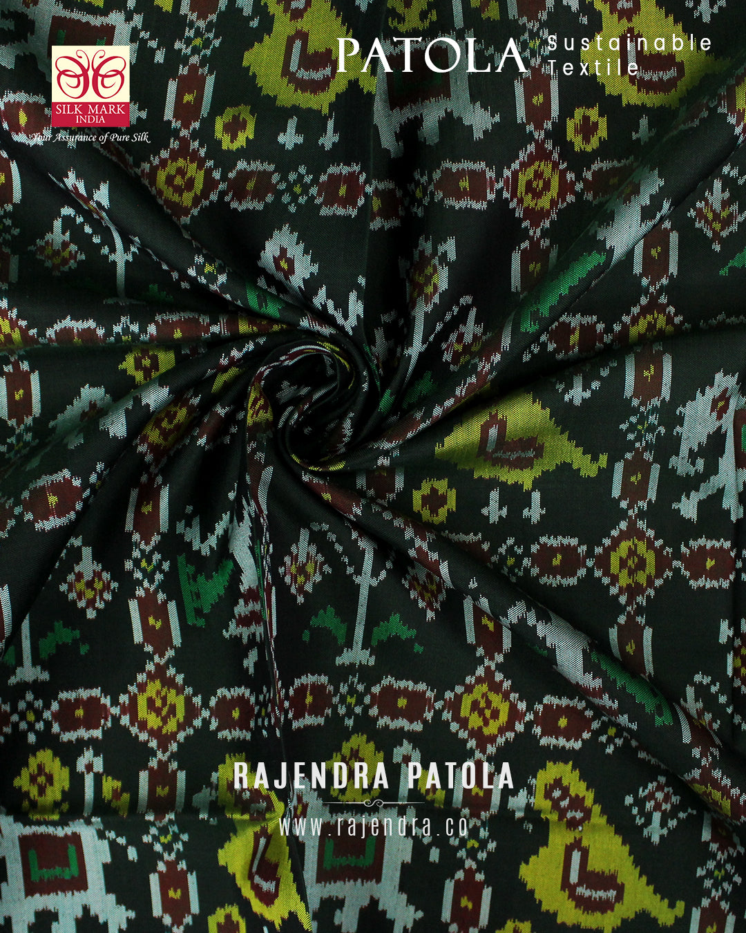 Traditional Hathi Popat Semi Double Weave Rajkot Patola Dupatta