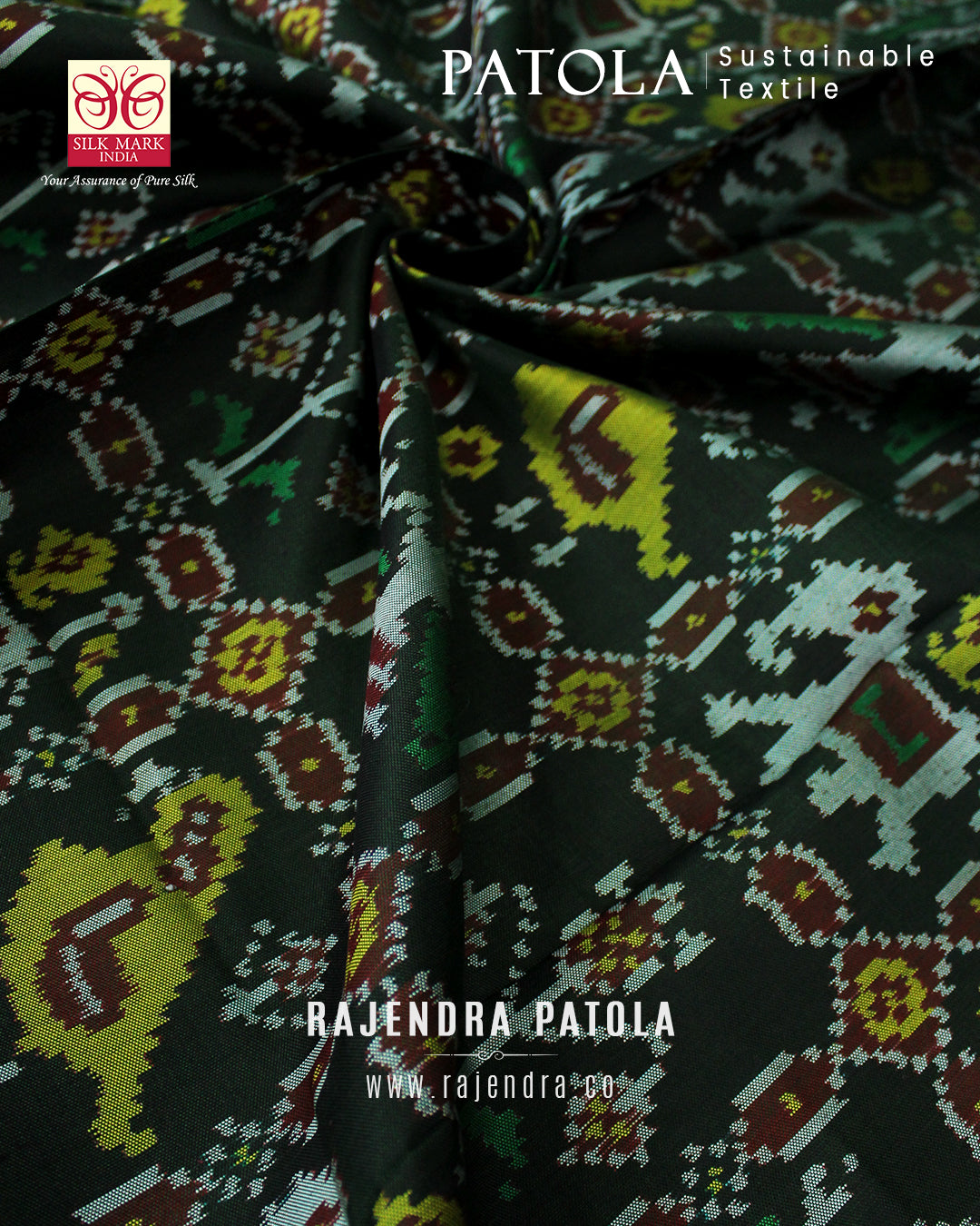Traditional Hathi Popat Semi Double Weave Rajkot Patola Dupatta