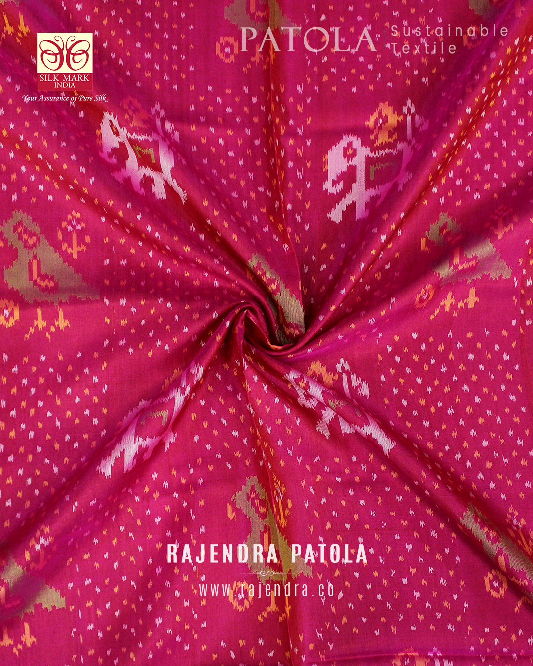 Traditional Hathi Popat Bhat Single Ikat Rajkot Patola Dupatta