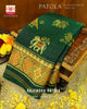 Traditional Dark Green Hathi Popat Single Ikat Rajkot Patola Saree
