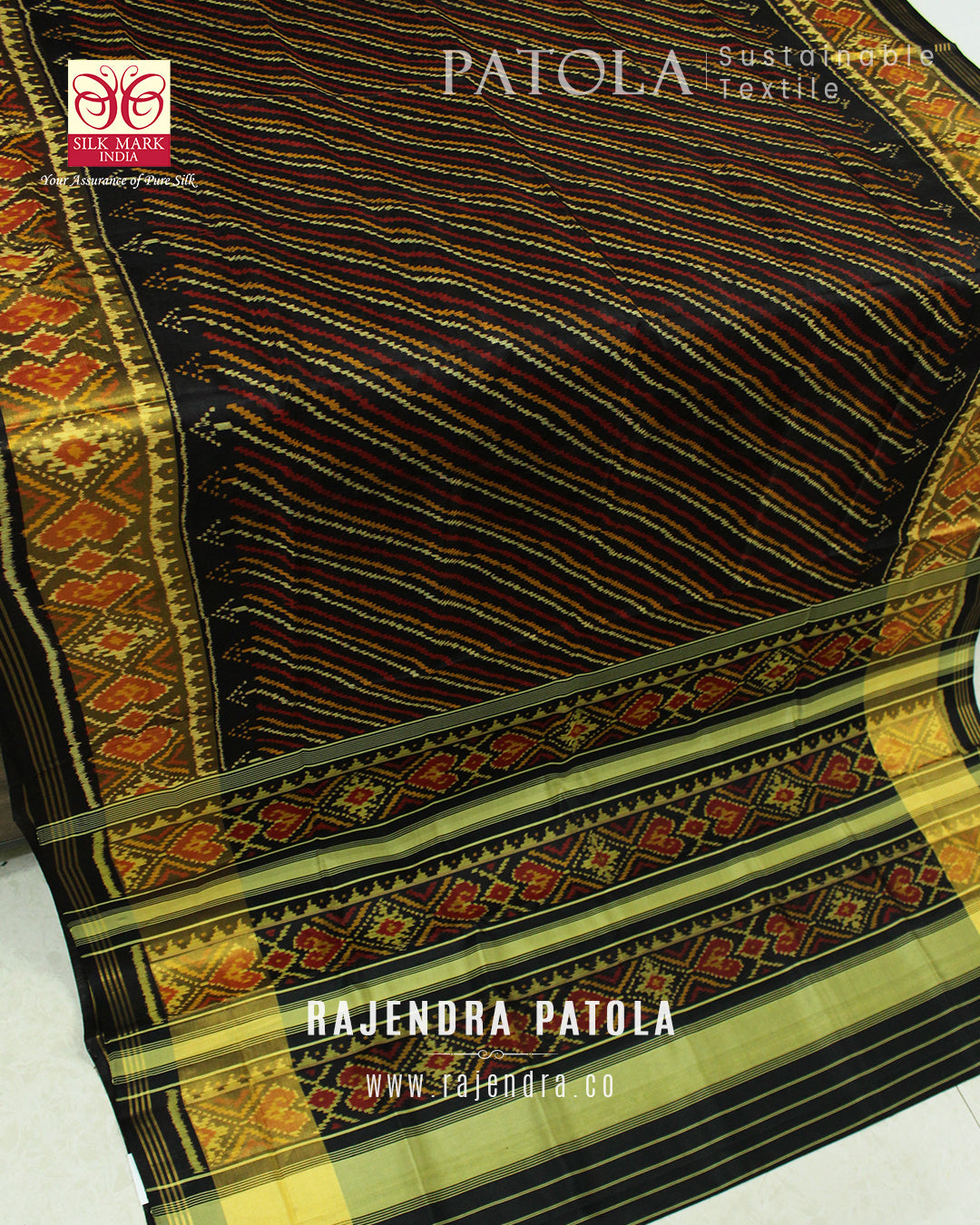 Exclusive Laheriya Bhat Single Ikat Rajkot Patola Saree