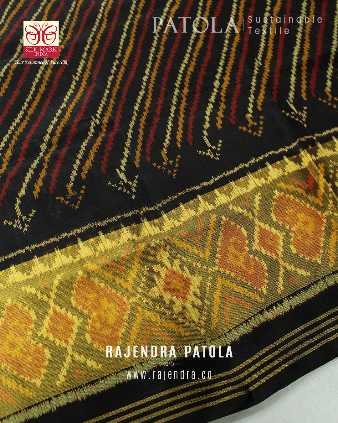 Exclusive Laheriya Bhat Single Ikat Rajkot Patola Saree