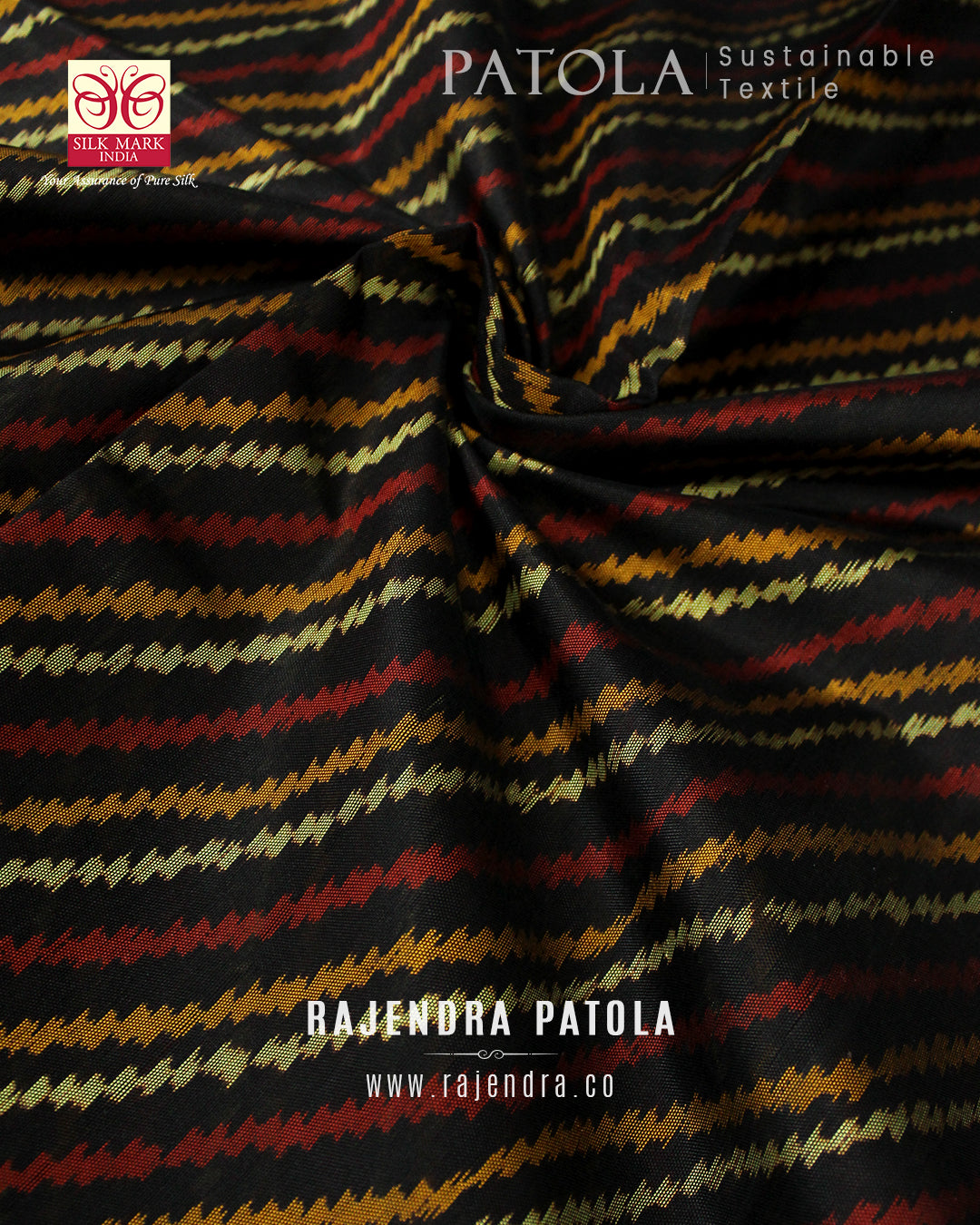 Exclusive Laheriya Bhat Single Ikat Rajkot Patola Saree
