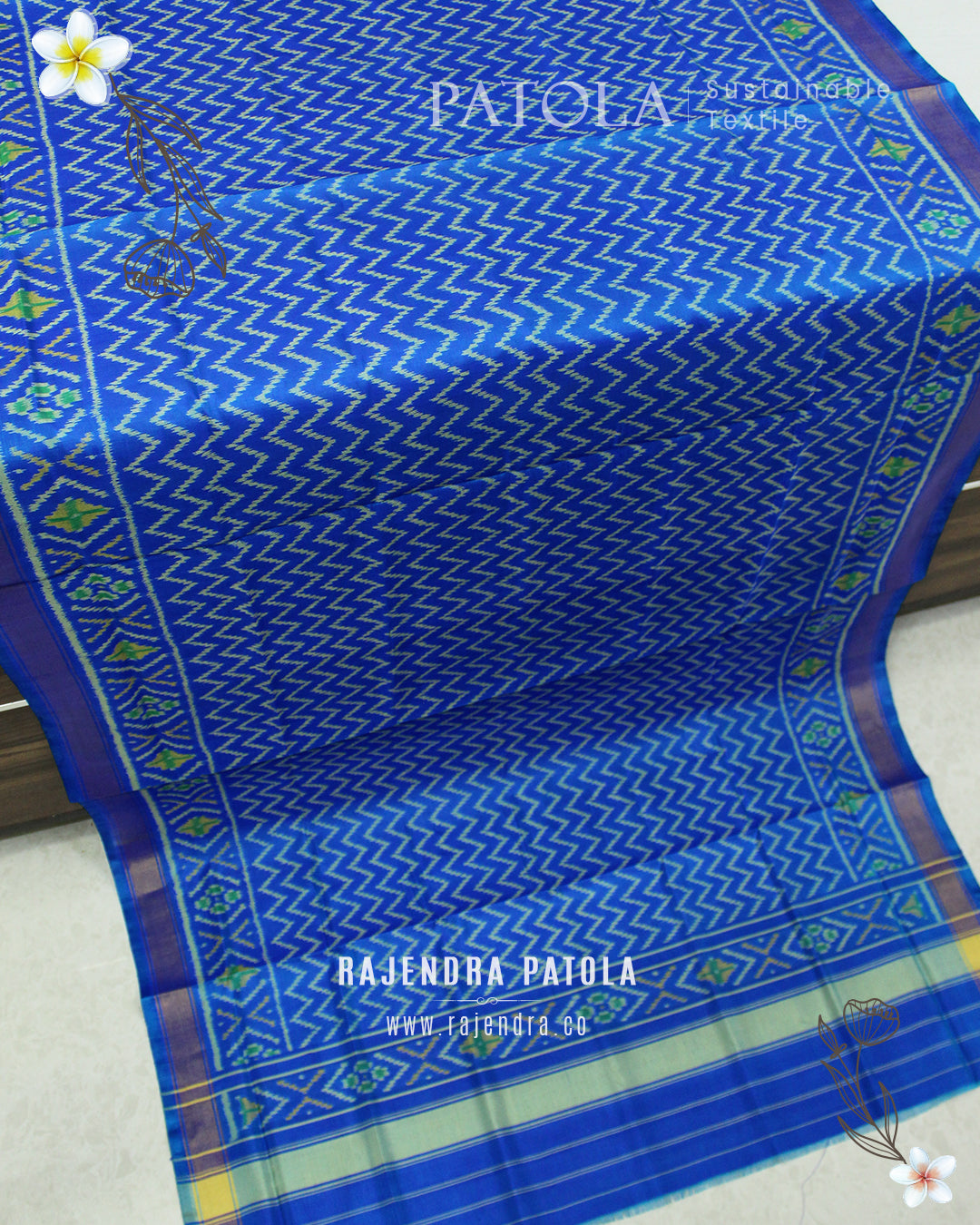 Traditional Laheriya Bhat Single Ikat Rajkot Patola Dupatta
