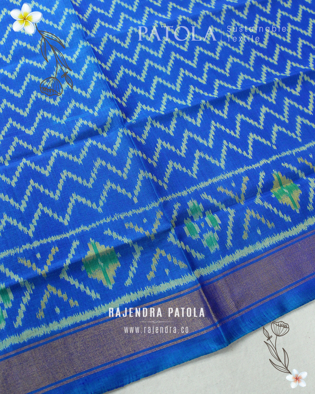 Traditional Laheriya Bhat Single Ikat Rajkot Patola Dupatta