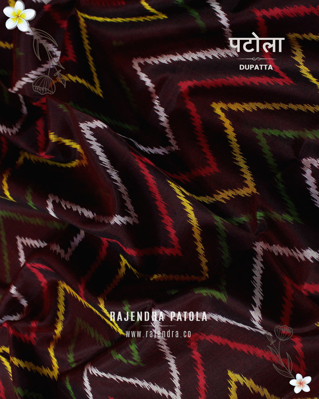 Exclusive Laheriya Maroon Rajkot Patola Dupatta