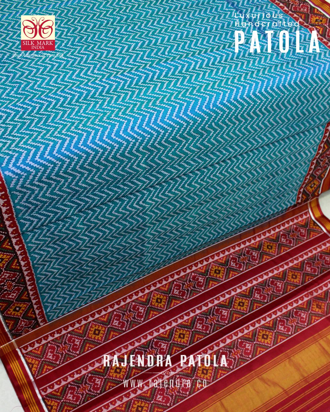 Exclusive Laheriya Design Semi Double Weave Rajkot Patola Saree