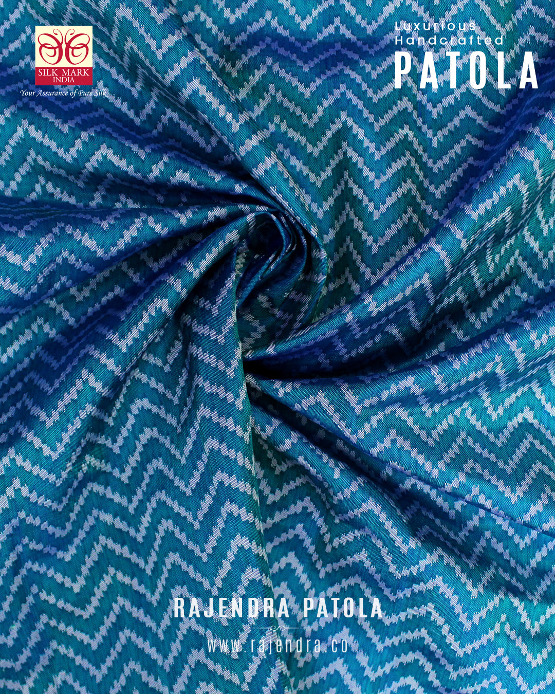 Exclusive Laheriya Design Semi Double Weave Rajkot Patola Saree