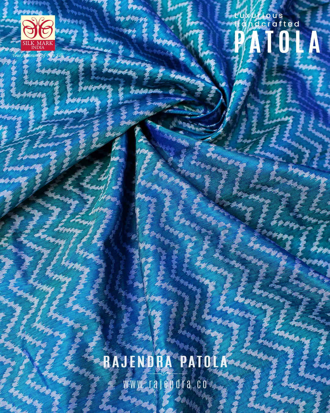 Exclusive Laheriya Design Semi Double Weave Rajkot Patola Saree