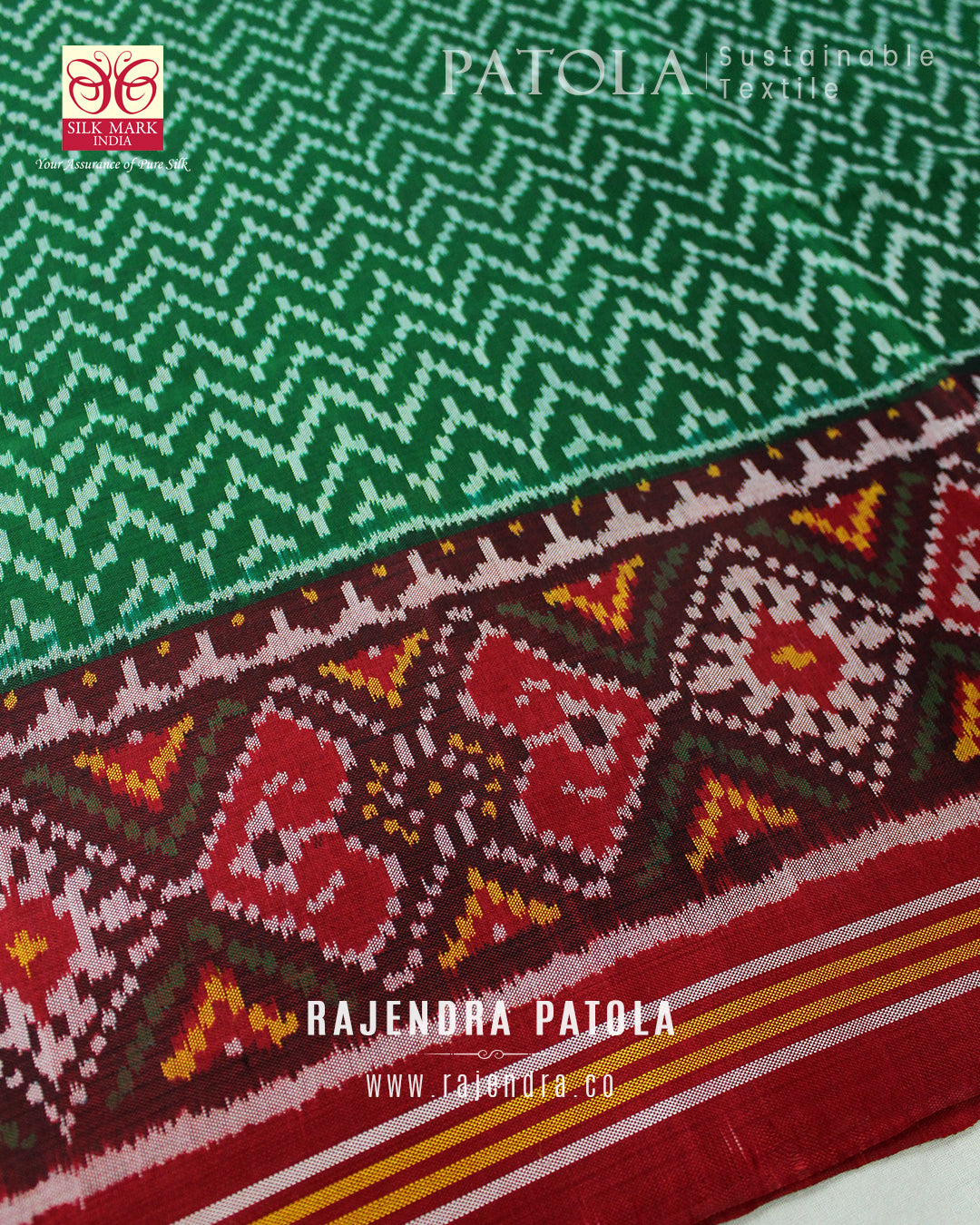 Exclusive Laheriya Bhat Semi Double Weave Rajkot Patola Saree