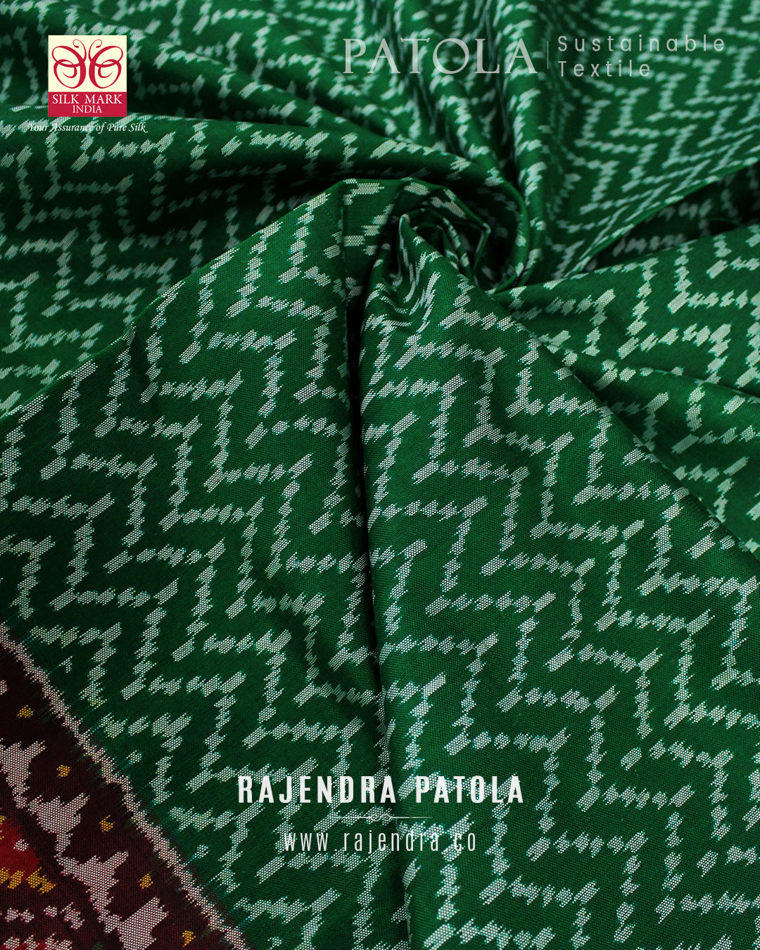 Exclusive Laheriya Bhat Semi Double Weave Rajkot Patola Saree