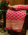 Traditional Rani Pink and Sheen Green Banarasi Bandhani Saree