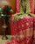 Traditional Rani Pink and Sheen Green Banarasi Bandhani Saree