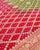 Traditional Rani Pink and Sheen Green Banarasi Bandhani Saree