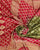 Traditional Rani Pink and Sheen Green Banarasi Bandhani Saree