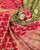 Traditional Rani Pink and Sheen Green Banarasi Bandhani Saree