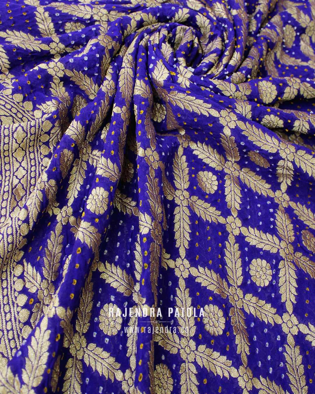 Pure Georgette Handloom Banarasi Bandhani Saree