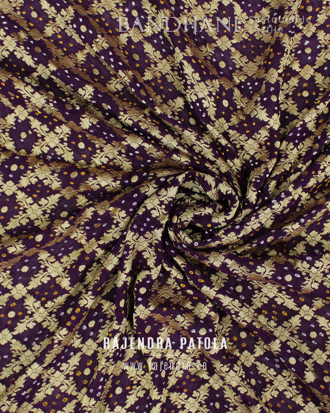 Traditional Magenta Pure Georgette Banarasi Bandhani Saree