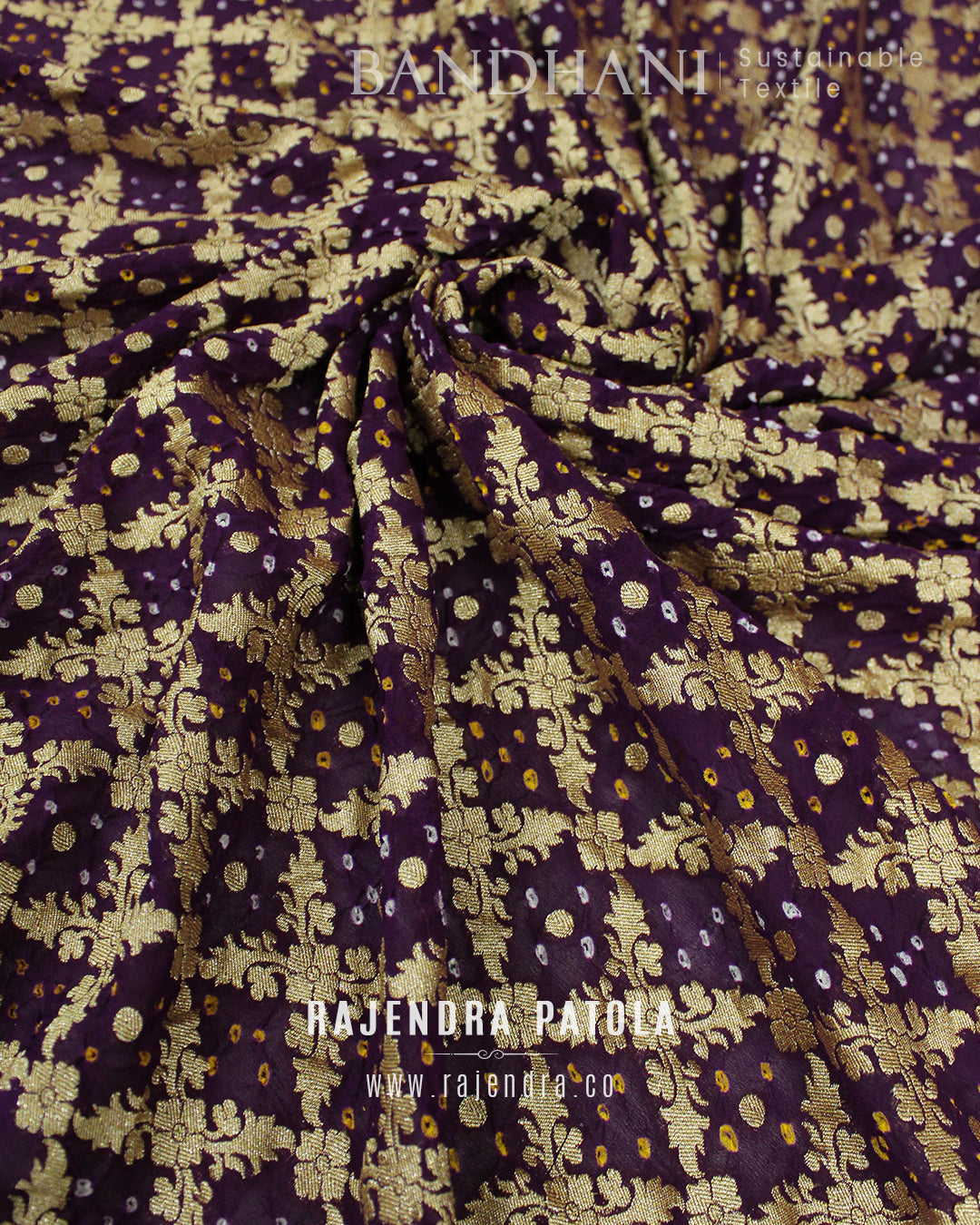 Traditional Magenta Pure Georgette Banarasi Bandhani Saree