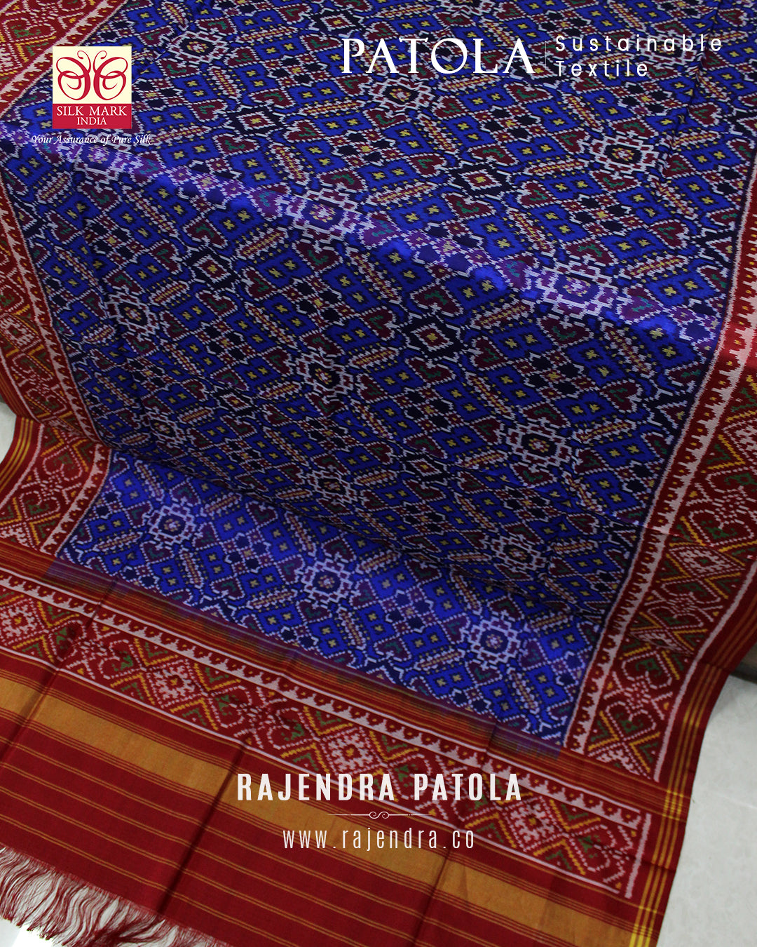 Traditional Manekchowk Bhat Semi Double Weave Rajkot Patola Dupatta