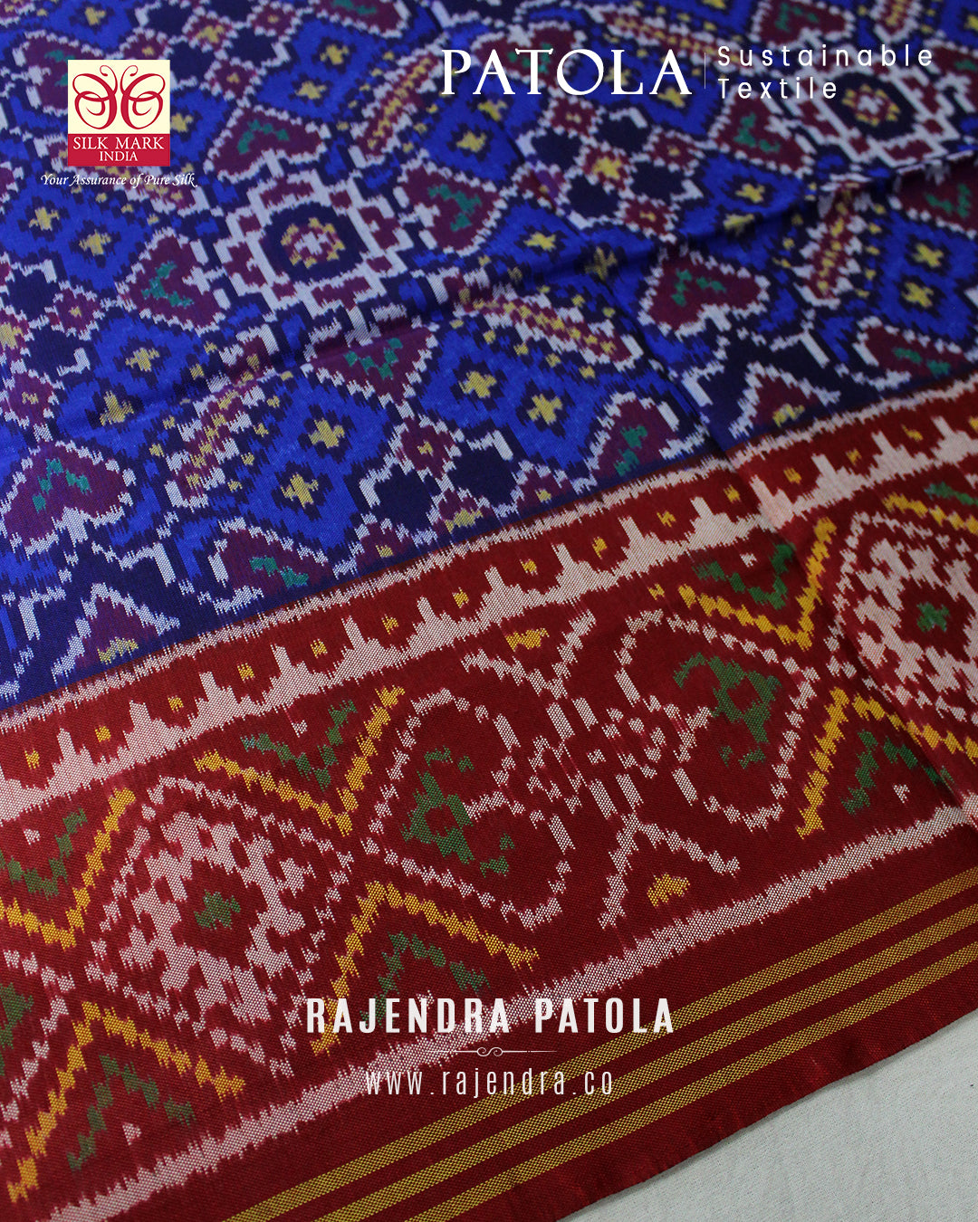 Traditional Manekchowk Bhat Semi Double Weave Rajkot Patola Dupatta