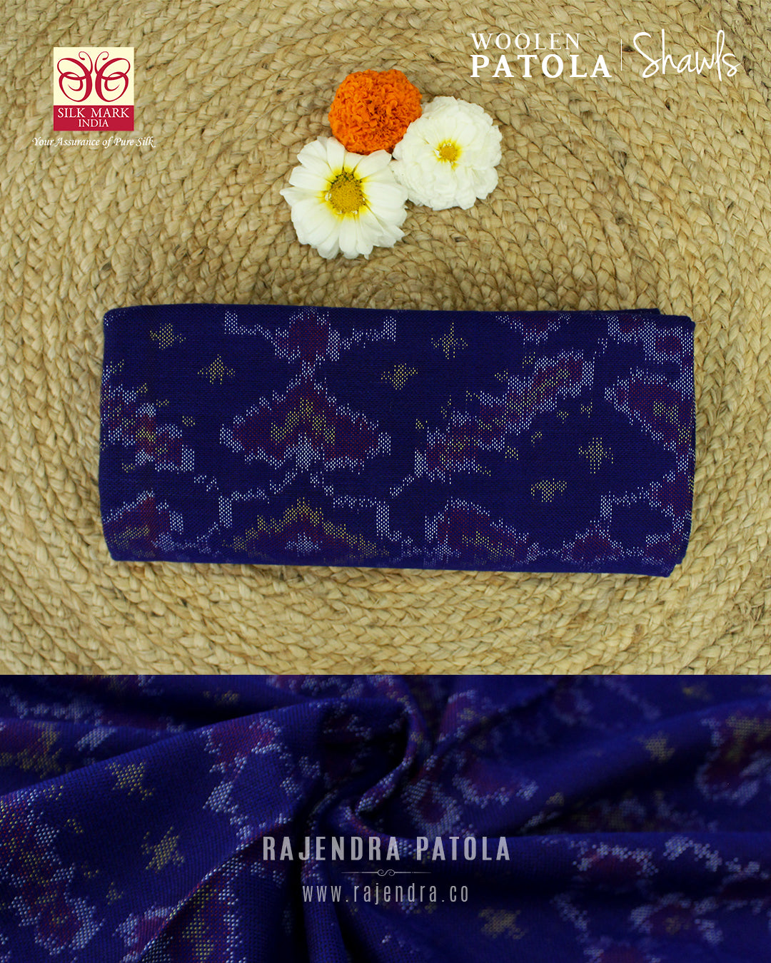 Handwoven Manekchowk Bhat Woolen Patola Shawls