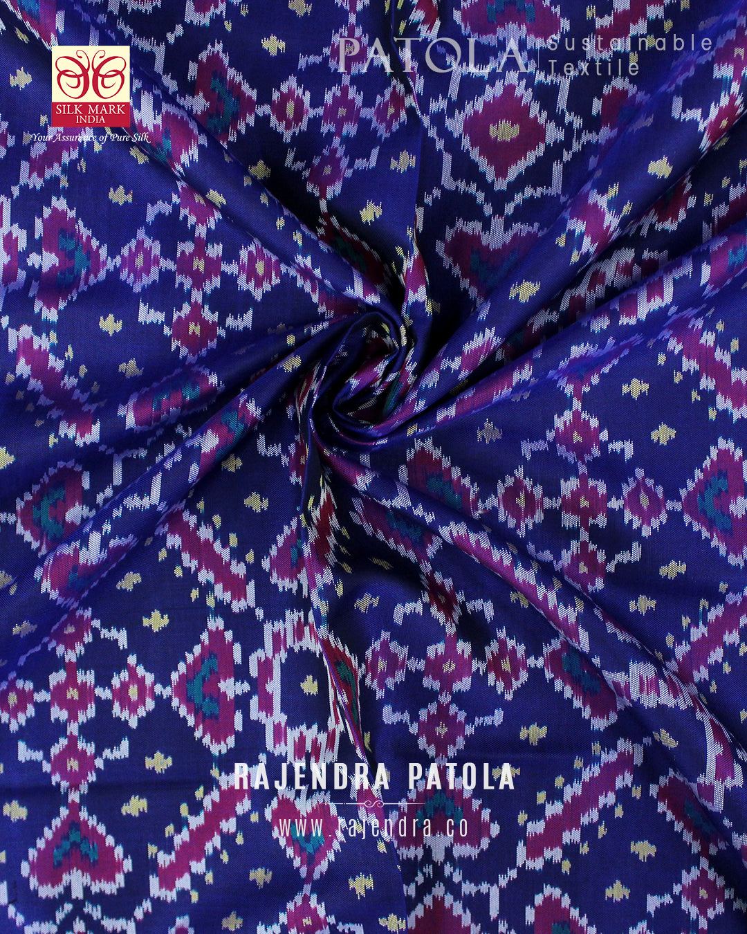 Traditional Manekchowk Bhat Semi Double Weave Rajkot Patola Dupatta