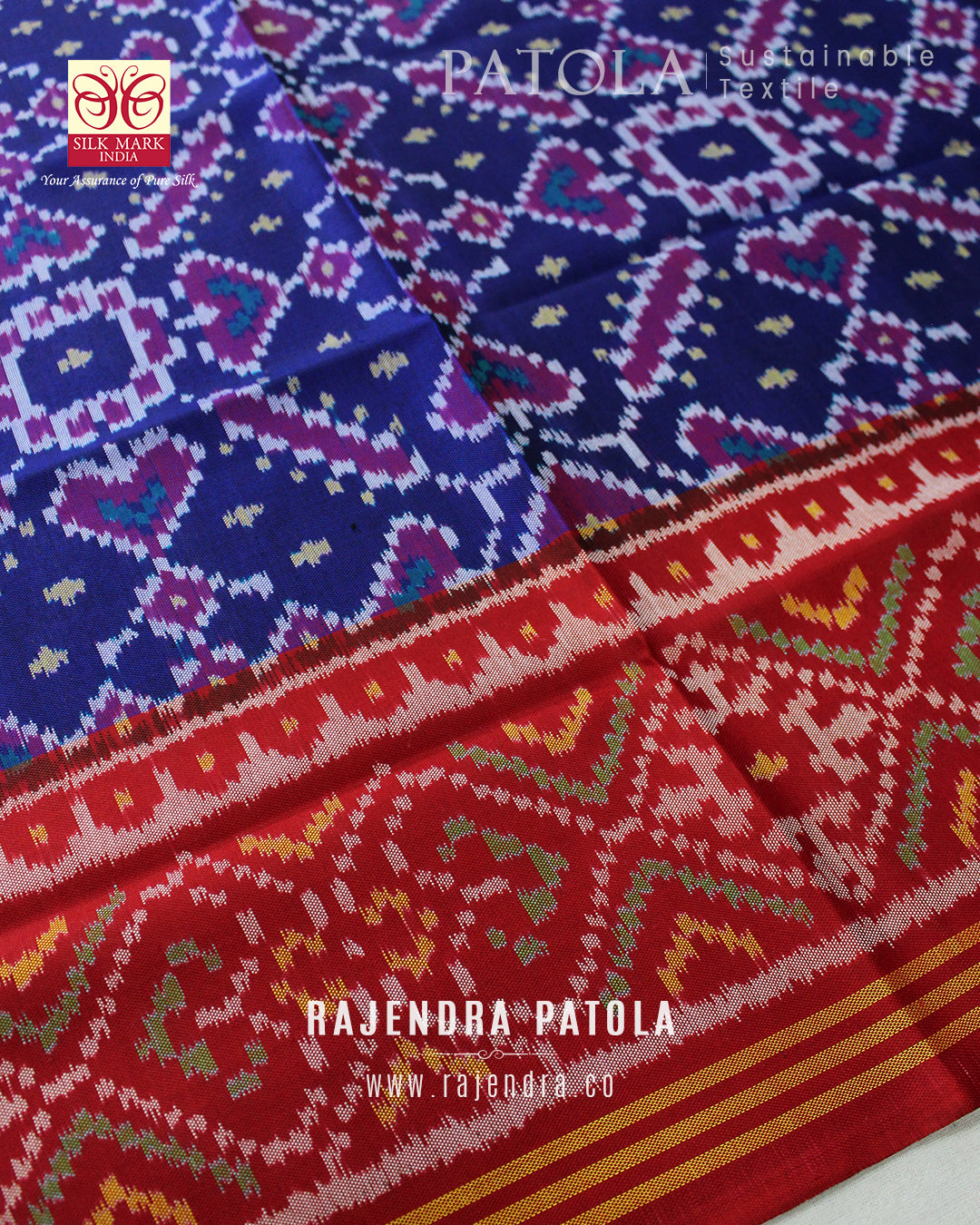Traditional Manekchowk Bhat Semi Double Weave Rajkot Patola Dupatta