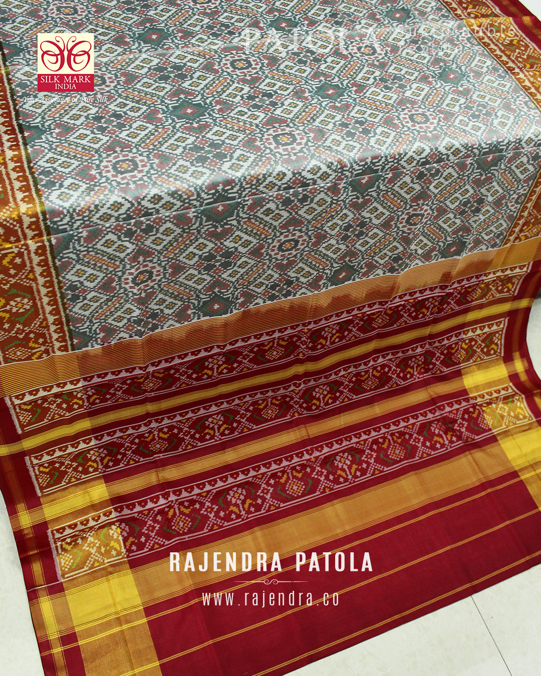 Traditional Manekchowk Bhat Single Ikat Rajkot Patola Saree